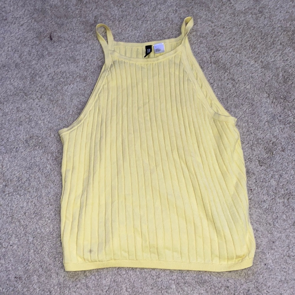 women’s large yellow crop top